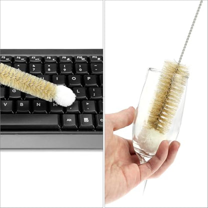 QWORK Bottle Brushes with Thin Long Handle, 4 Pack Skinny Wire Cleaner for Bottles, Straws, Flasks