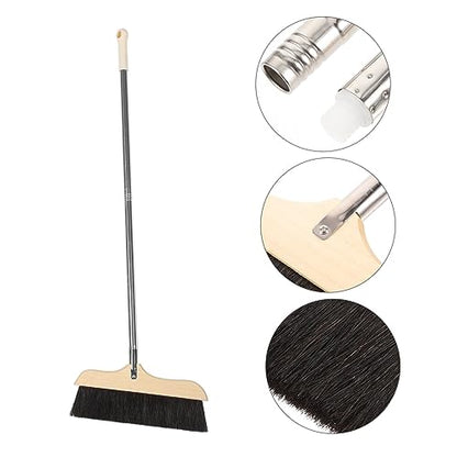 Hemobllo Long Handle Soft Bristle Floor Cleaning Broom Static Dust Sweeper for Home Kitchen Garbage Sweeping Tool with Easy Screw Assembly