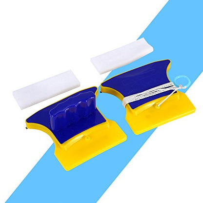 Double Side Magnetic Window Cleaner, Glider Washing Brush with 2 Extra Cleaning Cotton, Cleaning Brush Wiper Tools for High-Rise and Car Glazed Windows