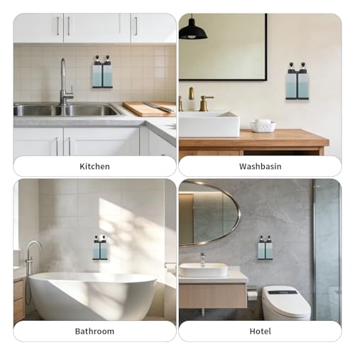 Shampoo and Conditioner Dispenser, Shower Soap Dispenser Wall Mounted 10fl oz/300ml *2 Chamber Shampoo Bottles Refillable with Black Pump for Bathroom Hotel, Grey - color: Grey 2 Chamber