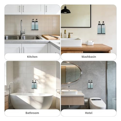 Shampoo and Conditioner Dispenser, Shower Soap Dispenser Wall Mounted 10fl oz/300ml *2 Chamber Shampoo Bottles Refillable with Black Pump for Bathroom Hotel, Grey - color: Grey 2 Chamber