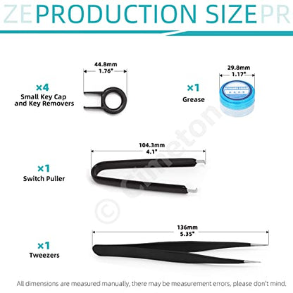 13Pcs Keyboard Lube Kit Keyboard Tools with Tweezers Keycap Puller Remover, Switch Opener, Switch Puller, 4-Claw Grabber, Grease and Lube Brush Cleaning Brush for Mechanical Keyboard