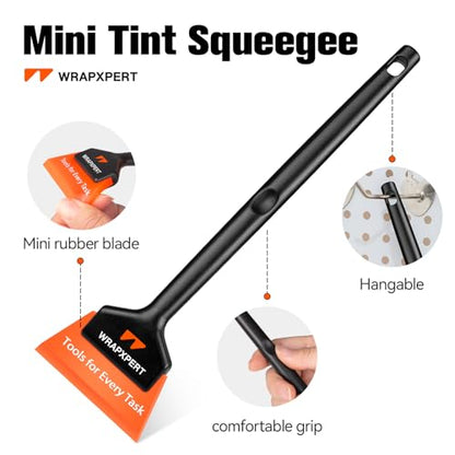 WRAPXPERT Window Tint Tools 2Pack, Small Squeegee 5 inch & Mini Squeegee for Car Window, Rubber Scraper Kit for Front Windows Rear Glass, Auto Car Glass Film Installation