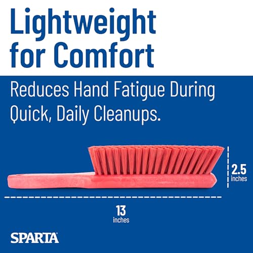 SPARTA Handheld Soft Counter Brush 8 Inch Bristle Span, Multi-Use Dust Brush with 5 Inch Handle for Tables, Countertops, and Delicate Surfaces, Polyester, Red - color: Red