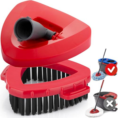 Scrubber and Mop Base Compatible with O Cedar RinseClean 2 Tank System, Spin Mop Scrub Brush Head Replacement, Hard Bristle Cleaning Brush, 1 Mop Base and 1 Scrub Brush, Not Fit EasyWring 1 Tank - size: 1pcs 2-Tank Scrubber+Base