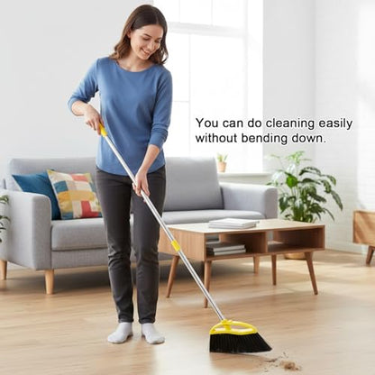 Gloffer Soft Bristles Broom for Indoor Sweeping, Household Cleaning Angle Broom with 55inch Long Handle for Home Office Hardwood Tile Floors Kitchen - style: Broom
