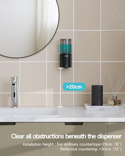 AIKE Automatic Wall Mount Liquid Soap Dispenser for Home and Commercial Bathroom 13.5oz IPX7 Waterproof,Matte Black Stainless Steel - color: Matte Black Stainless Steel