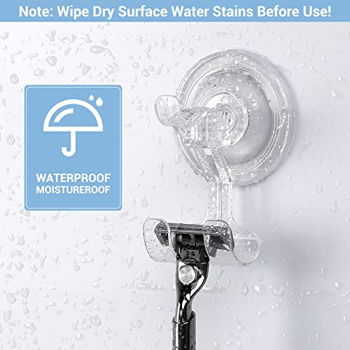 Teletrogy Suction Cup Razor Holder 4 Pack, Reusable Powerful Shower Suction Hooks for Inside Shower, Waterproof Shaver Holder for Kitchen Bathroom Door Glass Loofah Towel Robe Wreath - size: 4 Pack