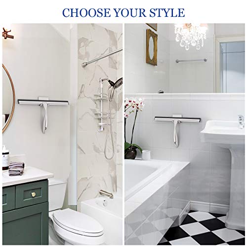 Stainless Steel Shower Squeegee for Shower Doors, Bathroom, Window, Mirror and Car Glass - 14 Inches