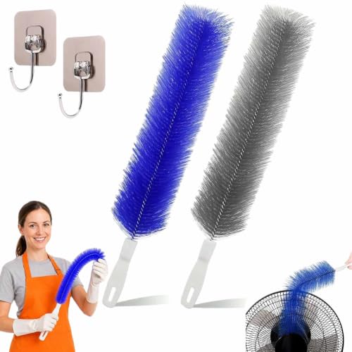 Bendable Microfiber Head, Reusable Dust Remover, 2026 New Fan Cleaning Brush Bendable Cobweb Duster Washable ldeal for Electric Fans Air Conditioning, Home Car Vents, Curtain (2Pcs Mixed) - color: 2pcs Mixed