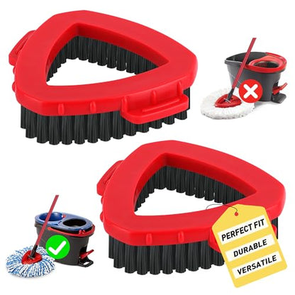 2 Pack Scrub Brush Replacement Head for O Cedar 2-Tanks RinsClean System, Spin Mop Replace Head Base, Shower Floor Scrubber, Hard Bristle Cleaning Brush for Bathroom Kitchen Wall Tile - size: 2-Tank Scrub Brush (2pcs)