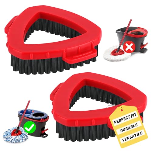 2 Pack Scrub Brush Replacement Head for O Cedar 2-Tanks RinsClean System, Spin Mop Replace Head Base, Shower Floor Scrubber, Hard Bristle Cleaning Brush for Bathroom Kitchen Wall Tile - size: 2-Tank Scrub Brush (2pcs)