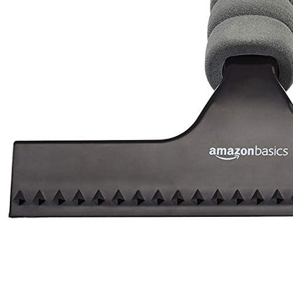 Amazon Basics All-Purpose Window Squeegee with Handle for Car Windshield, Shower, Glass, Mirror Cleaning, Silicone Rubber Blade, Streak-Free Results, Lightweight, Black, 8-inch