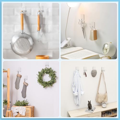VIS'V Shower Wall Adhesive Razor Holder for His and Hers, Clear, 2 Pcs | Acrylic Material, Clear Invisible Design, Peel and Stick, Fit for Smooth Flat Surfaces - color: Clear