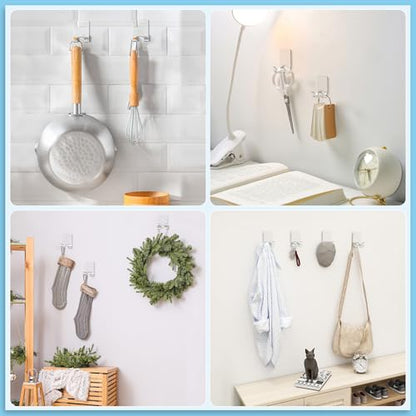 VIS'V Shower Wall Adhesive Razor Holder for His and Hers, Clear, 2 Pcs | Acrylic Material, Clear Invisible Design, Peel and Stick, Fit for Smooth Flat Surfaces - color: Clear
