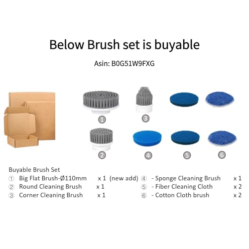 Electric Spin Scrubber Full-Body IPX7 Waterproof Cordless Bathroom Cleaning Brush with Power LCD Display and 8 Brush Heads - size: Normal