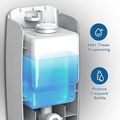 27fl oz Hand Soap Dispenser Wall Mount for Bathroom Kitchen Liquid Sanitizer ABS Plastic White 9088 - color: White