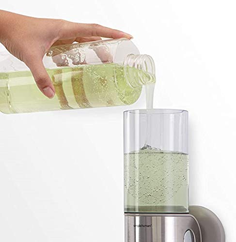 No Drill Wall Mounted Soap Dispenser Shower Liquid Shampoo Soap Dispenser for Bathroom, Kitchen, Marketplace, Hotel 500ml -Transparent