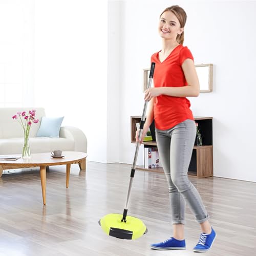 Manual Carpet Sweeper Mini Hand Push Sweeper 3 in 1 Household Cleaning Lazy Dustpan Trash 0¡ã Rotating Floor Cleaning Mop (Random Color)