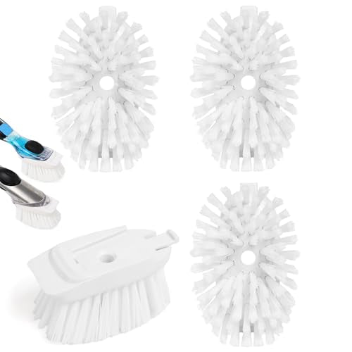Dish Brush Refill Head for OXO Dish Scrub Brush, 4 Pack Replacement Head Compatible with OXO Soap Dispensing Dish Scrubber - color: 4 Pack, White