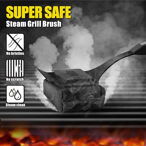 GRILLART Grill Brush Bristle Free, Replaceable BBQ Cleaning Pad (No Handle), Safe Replacement Cleaning Pad/Head for Cast Iron/Stainless Steel Grates - Dark Black - color: Dark Black