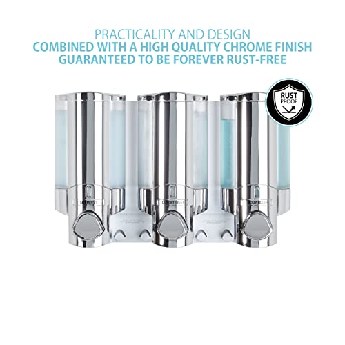 Better Living Products 76345 AVIVA Three Chamber Dispenser, Chrome - color: Chrome, size: 3-Chamber