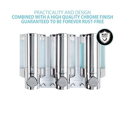 Better Living Products 76345 AVIVA Three Chamber Dispenser, Chrome - color: Chrome, size: 3-Chamber