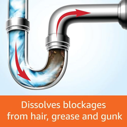 Amazon Basics Max Strength Drain Cleaner Gel, Hair Clog Remover, Dissolves Grease, Safe on All Pipes, 80 Fl Oz (Pack of 2) - size: 80 Fl Oz (Pack of 2)