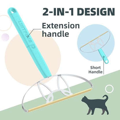 Flex MAX & Pro Pet Hair Remover Kit By LINTPLUS - Dog & Cat Hair Removal Tool for Furniture, Carpets, Rugs & Couches - Easy to Use, Reusable Carpet Scraper for Pet Hair - size: Max,Pro