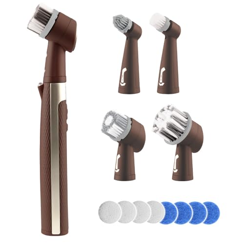 Horsepower Pocket Pony, AS SEEN ON TV, Waterproof, Cordless, Pocket-Sized, Oscillating Power Scrubber, Deep Clean, Tight Spaces, Rechargeable, Grout Lines, Corners & Detailing, 5 Brush Heads & LED - color: Pocket Pony Original