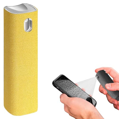 IO CLEAN Mini Screen Cleaner Spray – Finger Proof Screen Cleaner for Smartphones, iPads, MacBooks, Laptops, Car Screens, Touchscreens – 3in1 Mist Cleaner, Microfiber Cloth and Protective Cover -Yellow - color: Yellow