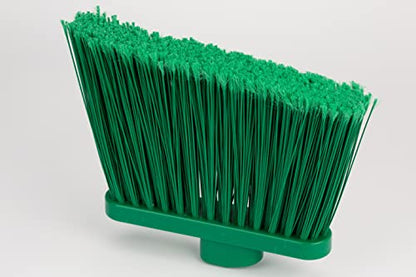 SPARTA 41082EC09 Plastic Color Coded Broom, Flagged Bristles, Long Broom With Angled Head For Large Debris, 56 Inches, Green, (Pack of 12) - color: Green
