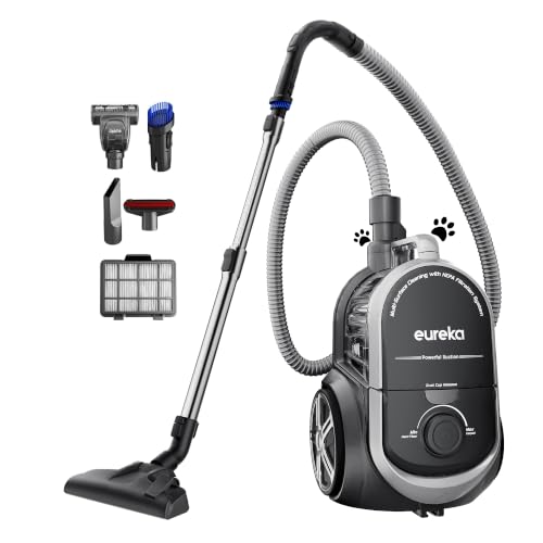 Eureka Bagless Canister Vacuum Cleaner, Lightweight Vac for Carpets and Hard Floors, Silver with Black, NEN180 - color: Silver With Black