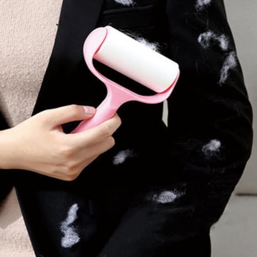 Wakauto Household Lint Roller 9pcs Set with Handle and Dust Cover, Portable Sticky Hair Remover Rollers for Clothes and Pet Hair, Reusable Lint Removal Tool for Home Laundry and Fabric