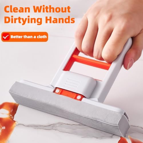 Cloth Changing Mini Mop with a Mini Foldable Desktop Mop, Flat Dust Mop for Dry Wet Disposable Pads，Kitchen Cabinet Counter Wall Spills and Oily Stains Cleaning (Lazy Mops Set) - size: Mini Mop Set (2PC)