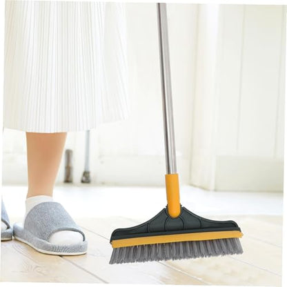 Dual-Sided Shower Floor Scrub Brush, Crevice Cleaning Brush for Bathroom Tile and Wall Corners, Upgraded Yellow-Green Floor Scrubber for Deep Shower and Toilet Cleaning