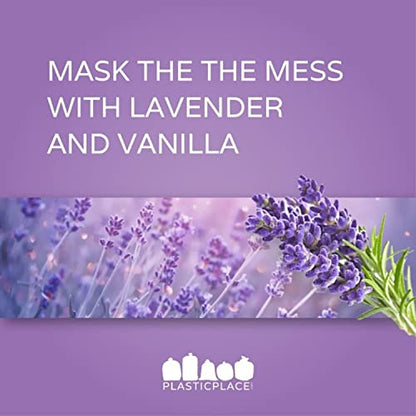 Plasticplace White Drawstring Lavender and Soft Vanilla Scented Garbage Can Liners │ Compatible with Code Q (200 Count) │ 13-17 Gallon │ 25.25" x 32.75" - size: 200 Count (Pack of 1), style: Lavender and Soft Vanilla