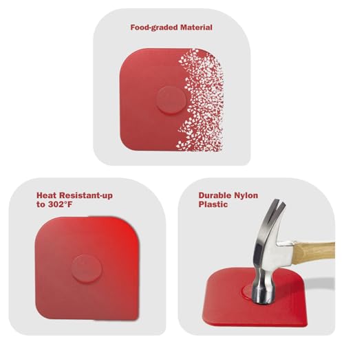 Pan Scraper, 5 Pcs Pot Scraper Plastic, Pot Scraper Non Scratch for Cast Iron, Pot and Pan Cleaning, Sturdy Scraper Kitchen Tool, Red - color: Red, size: 5 Pcs