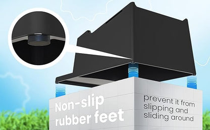 TidyFriend Liquid Laundry Detergent Holder Stand with Drip Tray & Rubber-Grip Feet, Stand for Laundry Room Organization and Storage, Fabric Softener Dispenser with Cup Holder (Black with Print) - color: Black/White Print