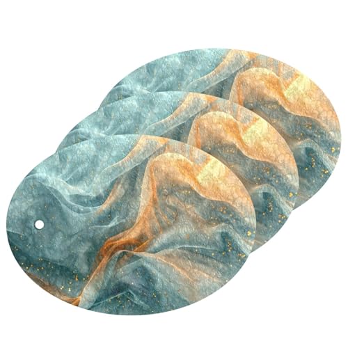 YETTASBIN Marble 3PCS Wood Pulp Scrub Sponges, Reusable Absorbent Household Cleaning Sponge Non-Scratch Kitchen Dish Sponges, Multi-Surface Safe Scrubber for Nonstick Pans, Pots