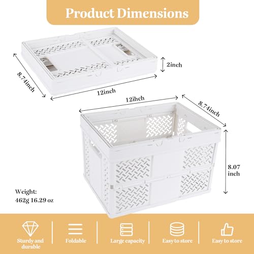 Portable Plastic Shower Caddy with Handle - Multi-Functional Organizer for Dorm, Bathroom, and Cleaning Supplies Storage - Collapsible Baby Bath Caddy and Dorm Shower Caddy - White