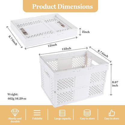 Portable Plastic Shower Caddy with Handle - Multi-Functional Organizer for Dorm, Bathroom, and Cleaning Supplies Storage - Collapsible Baby Bath Caddy and Dorm Shower Caddy - White