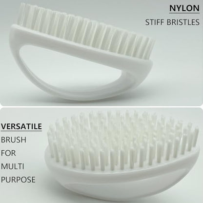GKETN Scrub Brush for Cleaning Scrubbing Heavy Duty Stiff Nylon Bristles Cleaning Brush Multi-Purpose, White & Small Size - color: White