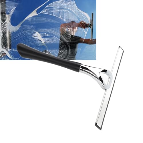 All Purpose Shower Squeegee, Stainless Steel Glass Squeegee Wiper for Shower Doors, Tile Shower Walls, Bathroom, Window, Glass, Car Mirrors and Kitchen 8.86 x 9.45in