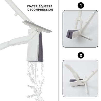 SOLUSTRE Small Self Squeeze Sponge Mop for Floor Cleaning Household Mini Cleaning Tool with Strong Water Absorption Lightweight Mop for Tiles Glass Bathroom Kitchen Use
