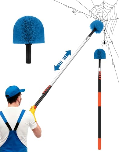 Cobweb Duster with Extension Pole, Dense Soft Bristles & Efficient Dust Removal, High Reach Cleaning 5-20FT Adjustable to 26FT, Indoor Outdoor for Ceilings/Corners/Fans
