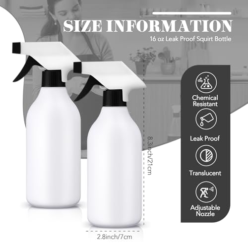 Tanlade 30 Pcs Plastic Spray Bottles 16 oz Leak Proof Squirt Bottle Refillable Empty Spray Water Mist Sprayer with Nozzles for Hair Essential Oil Cleaning Solutions Plants Pets (Black) - color: Black,White
