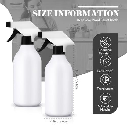 Tanlade 30 Pcs Plastic Spray Bottles 16 oz Leak Proof Squirt Bottle Refillable Empty Spray Water Mist Sprayer with Nozzles for Hair Essential Oil Cleaning Solutions Plants Pets (Black) - color: Black,White