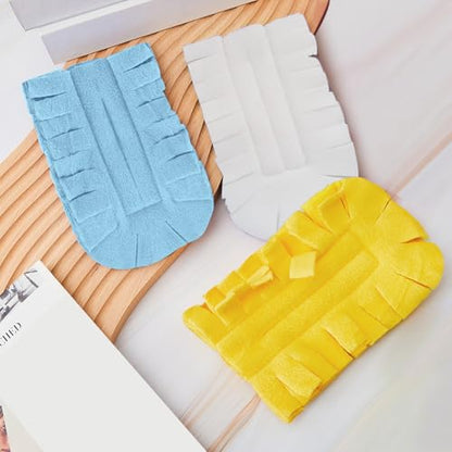 Zubebe 12 Pcs Duster Refill Reusable Fleece Duster Refills Feather Flat Dusters Multi Surface Washable Cleaning Pads Tools for Home, Blinds, Car, Pet, Furniture, Fans (Blue,White,Yellow) - color: Blue, White, Yellow