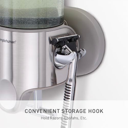 simplehuman Wall Mount Pumps, Twin 15 fl. oz. Shampoo & Soap Dispenser, Stainless Steel - size: Double